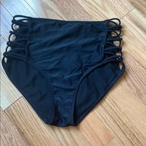 High waisted black Hollister swim bottoms